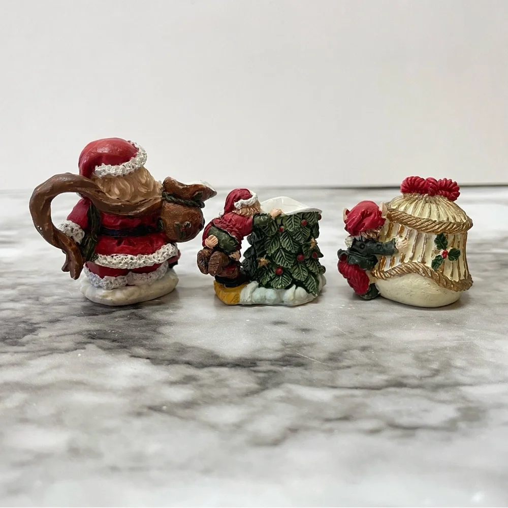 Vintage Popular Imports 1996 Twas The Night Before Christmas Teapot & Figurines